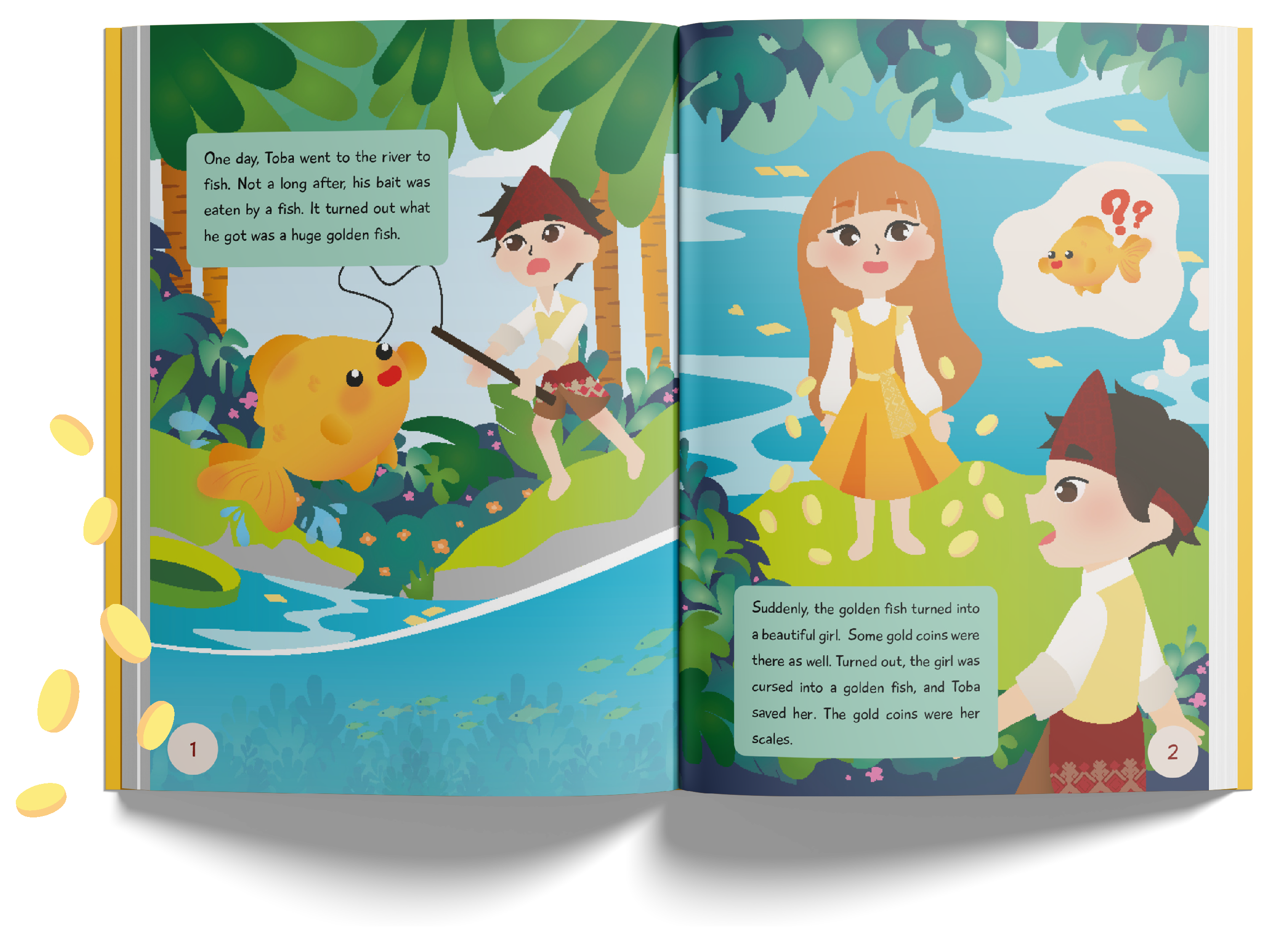 Lake Toba Illustration